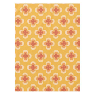 Retro Geo 70s Groovy Bloemen op Amber Tafelkleed