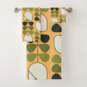 Retro Geo Floral Patch 1 en Orange, Vert, Crème (En situation)