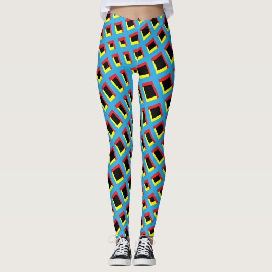 "Retro Geo Pattern" Leggings (Voorkant)