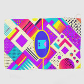 Retro Geometric 80s Memphis Monogram Golfhanddoek (Horizontaal)