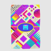 Retro Geometric 80s Memphis Monogram Golfhanddoek (Voorkant)