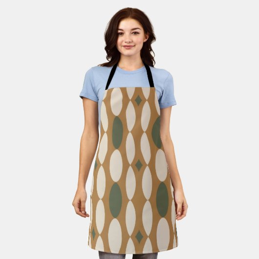 Retro Geometric Apron Schort (Gedragen)