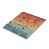 Retro Geometric Art 70s Stijl Tegeltje (Zijkant)
