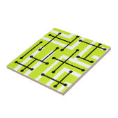 Retro Geometric Art Maze Chartreuse Tegeltje (Zijkant)