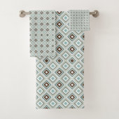 Retro Geometric Diamond Pattern Bad Handdoek (Insitu)
