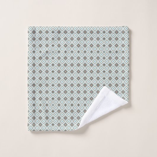 Retro Geometric Diamond Pattern Bad Handdoek (Wasdoekje)