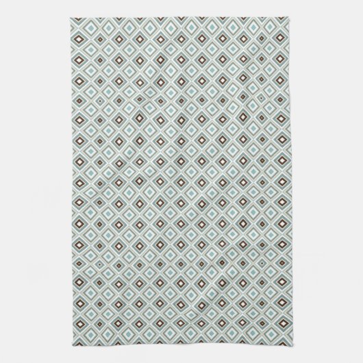 Retro Geometric Diamond Pattern Theedoek (Verticaal)