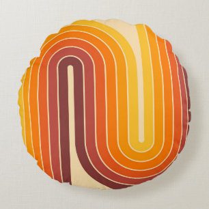 Retro Geometric Double Arch Design Rond Kussen