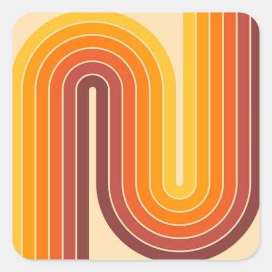 Retro Geometric Double Arch Design Vierkante Sticker (Voorkant)