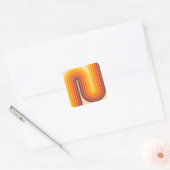 Retro Geometric Double Arch Design Vierkante Sticker (Envelop)