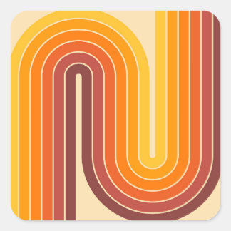 Retro Geometric Double Arch Design Vierkante Sticker