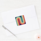 Retro Geometric Double Arch Design Vierkante Sticker (Envelop)
