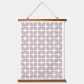 Retro Geometric Leaf Pattern Beige Hangend Wandkleed (Voorkant)