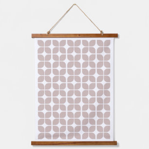 Retro Geometric Leaf Pattern Beige Hangend Wandkleed
