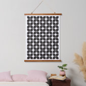 Retro Geometric Leaf Pattern Black Hangend Wandkleed (Slaapkamer)