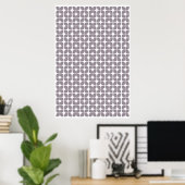Retro Geometric Leaf Pattern Taupe Poster (Thuiskantoor)
