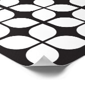 Retro Geometric Leaf Pattern White Poster (Hoek)