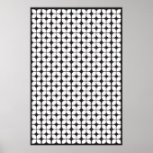 Retro Geometric Leaf Pattern White Poster (Voorkant)
