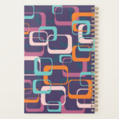 Retro Geometric Mid Mod Atomic Paars gepersonalise Planner (Achterkant)