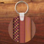 Retro Geometric Midcentury Pattern Sleutelhanger (Voorkant)