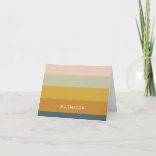 Retro Geometric Pastel Color Block Personated Notitiekaartje