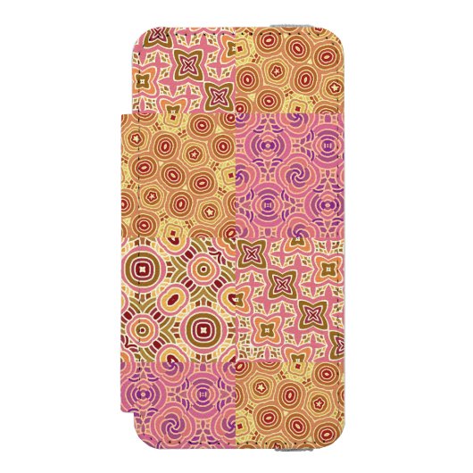 Retro Geometric Patchwork  Incipio iPhone Portemonnee Hoesje (Voorkant Agenda)