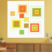 Retro Geometric Pattern Abstract Canvas Afdruk (Insitu (Woonkamer))