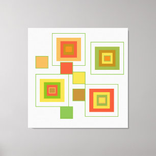 Retro Geometric Pattern Abstract Canvas Afdruk