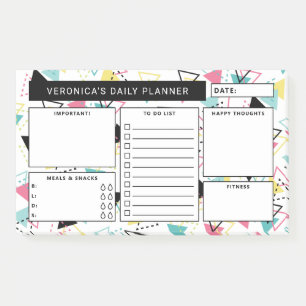 Retro Geometric Pattern Daily Planner Post-it® Notes