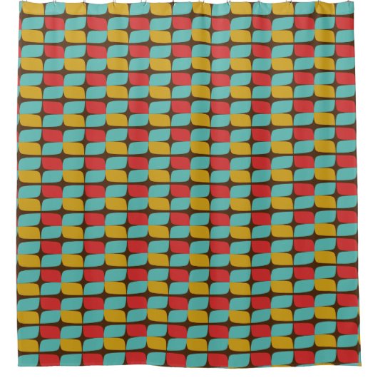 Retro Geometric Pattern Douchegordijn (Voorkant)