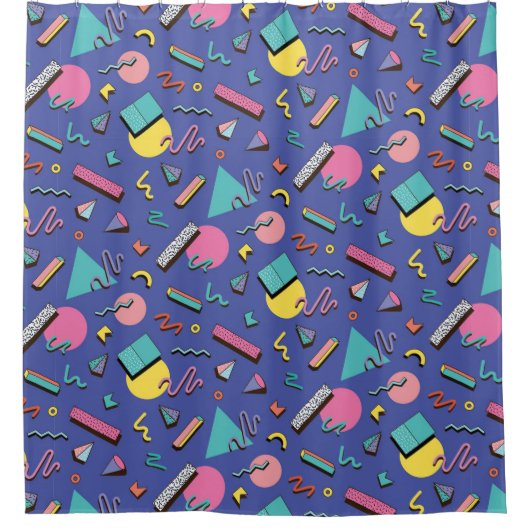 Retro Geometric Pattern Douchegordijn (Voorkant)