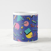 Retro Geometric Pattern Extra Grote Beker (Voorkant)