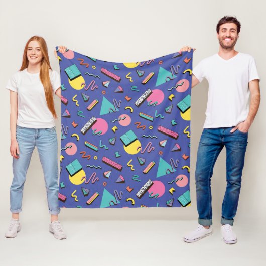 Retro Geometric Pattern Fleece Deken (In situ)