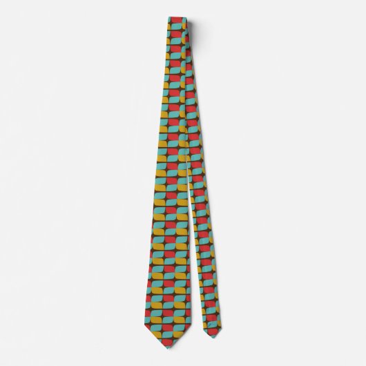 Retro Geometric Pattern op brown Stropdas (Voorkant)