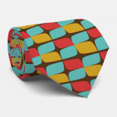 Retro Geometric Pattern op brown Stropdas (Opgerold)