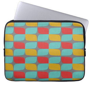 Retro Geometric Pattern op grijs Laptop Sleeve