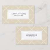 Retro Geometric Pattern Professional Beige White Visitekaartje (Voorkant / Achterkant)