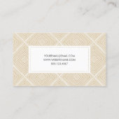 Retro Geometric Pattern Professional Beige White Visitekaartje (Achterkant)