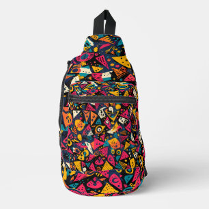 Retro Geometric Pattern Sling Bag