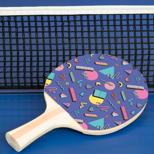 Retro Geometric Pattern Tafeltennisbatje (Insitu)