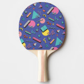 Retro Geometric Pattern Tafeltennisbatje (Voorkant)