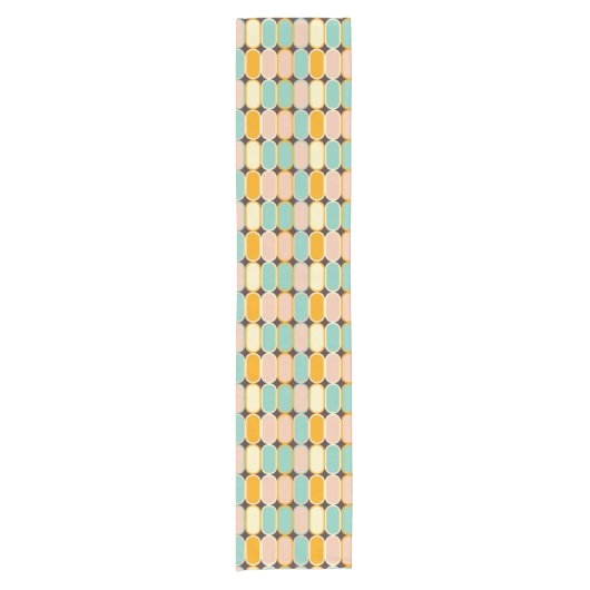 Retro geometric pattern with vertical ovals korte tafelloper (Voorkant)
