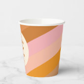 Retro Geometric Pink Oranje Custom Vrijgezellenfee Papieren Bekers (Links)