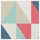 Retro Geometric Red en Blue Triangles Pattern Stof (Close Up)