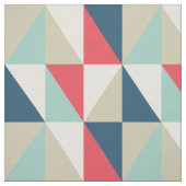 Retro Geometric Red en Blue Triangles Pattern Stof (Swatch)