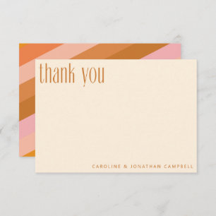 Retro Geometric roze Terracotta Custom Wedding Bedankkaart