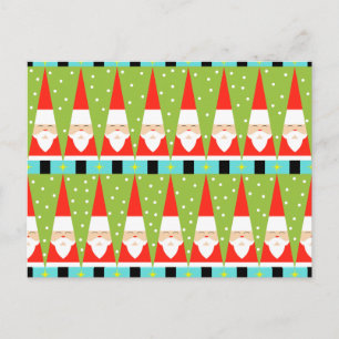 Retro Geometric Santa Briefkaart