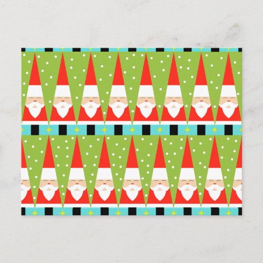 Retro Geometric Santa Briefkaart (Voorkant)
