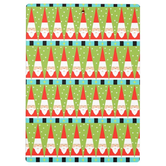 Retro Geometric Santa Clipboard Klembord (Achterkant)