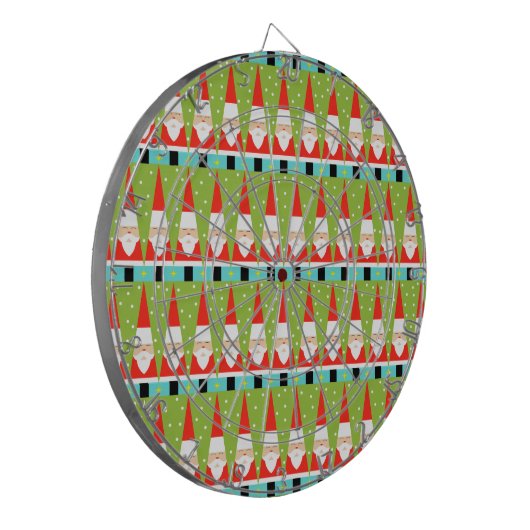 Retro Geometric Santa Dartboard Dartbord (Voorkant Links)